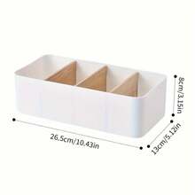 1件桌面收纳盒、桌面化妆品收纳盒、竹木化妆品收纳篮、遥控器面板收纳盒、杂物收纳篮、客厅茶几收纳、客厅浴室收纳盒返校浴室配件