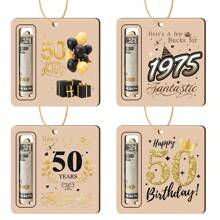 50. Geburtstags-Party Deko Geldbörse, hölzerne Gedenk-Geldbörse Dekoration von 1975, geeignet für Geburtstags-Party Deko, Geburtstags-Party Kleingeschenk, das ideale Geschenk für Freunde und Familien Geburtstage
