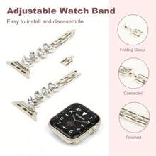Metal Watch Straps For Women - Applicable To Ultra Se 10 9 8 7 6 5 4 3 2 1 Applicable To 44mm, 40mm, 45mm, 41mm, 49mm, 42mm, 38mm Women's Watch Straps (Excluding Watches)
