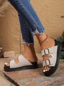 Sandales à plateforme et bout ouvert pour femme, confortables, larges et creuses, à brides multiples, simples, à la mode, décontractées, polyvalentes, style punk, idéales pour un usage quotidien, le travail, l'université, les festivals de musique, les fêtes sur la plage, les rendez-vous et les vacances.