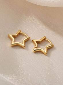 1 Paire De Boucles Doreilles Minimalistes En Forme De Petite Étoile, Bijoux En Acier Inoxydable Parfaits Pour Les Rendez-vous, Les Vacances Et Les Cadeaux Des Femmes