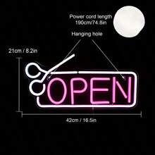 Custom LED Neon Sign With Scissors & Comb Design - USB-Powered Multi-Color Wall Decor For Salons, Spas, Home & Retail Shops - Durable Plastic & Acrylic Construction, Button Control, Wall-Mounted Lighting, Neon Signs For Wall Decor, Retail Display