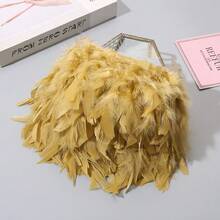 1m Turkey Feather Trim With Feathers Edge Craft Supply, Decoration Accessory For Stage Performance, Dance Costumes, Lamps - Multicolor - View 9