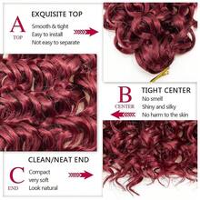 YXCHERISHAIR 8 Packs Curly Crochet Hair GoGo Curl Crochet Hair For Women Deep Wave Braiding Hair,Synthetic Bohemian Crochet Braids Water Wave Crochet Hair Extensions (18inch, 33/27) - Red - View 4