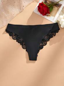 3 piezas de tangas puros y sexys para ropa interior de mujer - Negro - Ver 6