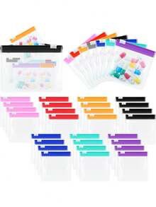 10/7/5 unidades de bolsas para comprimidos, organizador de medicamentos em 7 cores com autovedação, bolsas de medicamentos translúcidas, bolsas de viagem para comprimidos com trava deslizante para comprimidos e itens pequenos para armazenamento em viagens, bolsa de cosméticos, organizador de férias, para batom, brincos, colar, joias, moedas, itens pequenos, para casa, presente, férias e festivais, uso multifuncional, volta às aulas, estilo boho - Multicolorido - Ver 2