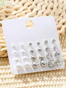 TopHanqi 72/36/12/6 Pairs Minimalist Elegant Faux Pearl Stud Earrings, Suitable For Women's Daily Wear, Commuting, Gathering, Dating, Gift, All Season