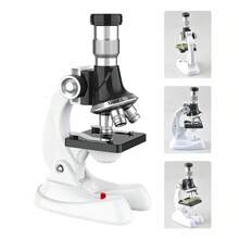 Upright Optical Microscope With LED Light 100x 600x 1200x Educational Toy Easy Operation For Observe Cells, Crystals, Insects, Microorganisms - 白色 - 查看 3