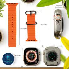 DEMTECH Reloj Inteligente Juego de 8 Piezas con Pantalla Táctil | Smartwatch Deportivo Hombre Mujer Niños | Reloj Inteligente Multideportivo con Monitor de Ritmo Cardíaco, Sueño, Notificaciones y Podómetro | Incluye Correas Intercambiables, Cargador Magnético USB, Powerbank Portátil, Protector de Pantalla y Accesorios | Compatible con Android | Reloj Inteligente para Ejercicio, Oficina, Uso Diario y Regalo | Reloj Deportivo con Control de Música, Alarma, Cronómetro y Modo Sedentario | Kit Completo de Accesorios para Smartwatch con Estilo Moderno y Funcionalidad Completa | Tecnología Portátil para Salud y Bienestar - Naranja - Ver 2