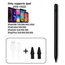 1 pieza Bolígrafo de lápiz táctil de aleación de aluminio blanco con 2 puntas, compatible con iPad Pro, Air, Mini, bolígrafo capacitivo para dibujar compatible con tabletas Apple actualizadas después de 2018
