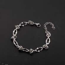 1 pièce Nouvelle populaire en acier inoxydable Bracelet en chaîne personnalisé en acier de titane fait main, accessoire frais et simple