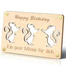 1/2 pièces Porte-monnaie et porte-cartes en bois fait main avec design de souris de dessin animé classique, convient comme cadeau d'anniversaire pour adultes, souvenir en bois unique, pour la célébration de la rentrée scolaire.