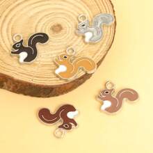 5 Stücke süße Eichhörnchen-förmige Zinklegierung Anhänger, Tier Deko DIY Schmuckzubehör für Armband, Halskette, Ohrringe