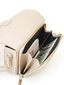 迷你斜挎手机钱包 高品质软 PU 时尚翻盖手机钱包，拉链多功能大容量手机钱包，两件式手机钱包大容量卡包