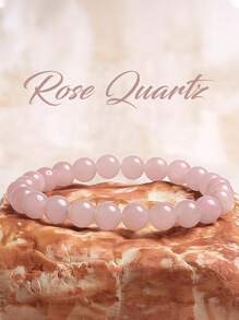 Rosenquarz Armband, Heilkristall Armband, rosa Edelstein Schmuck, Rosenkranz Armband, Naturedelstein Armband, Stressabbau, Geschenke für sie