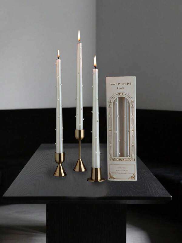 2pcs/ Box Of Pearl Long-Pole Candles, 30cm Long-Pole Candles, Creative Candles, Suitable For Home Decoration, Table Decoration, Shooting Props, As Festival Gifts For Relatives And Friends, All-Season Candles, Candle Decoration