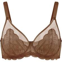 HSIA Minimizer Bras Women Large Bust Full Coverage Lace Plus Size Bra - Scales - Coffee Brown - View 5