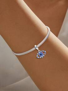 1 peça de pingente de olho de diabo azul moderno para pulseiras femininas, braceletes, joias faça você mesmo e decoração de joias combinando com roupas do dia a dia para meninas