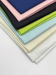 7 piezas de tela tipo lino de 50*50cm en colores mixtos, tela de mezcla de lino para costura, material tejido colorido para ropa, macetas, bordado, punto de cruz, lienzo, adecuado para manualidades, acolchado, costura, sofá, bolsas, artesanías - Multicolor - Ver 2