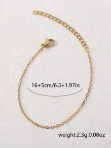Tkool 1 pieza Brazalete de cadena cruzada plana de acero inoxidable de moda para mujer, adecuado para el uso diario de las damas
