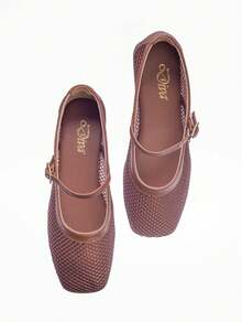 Women's Canvas Ballerina Doll Shoe Lightness Comfort - Camel - View 2