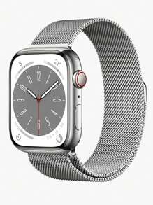 Correa de bucle milanés de acero inoxidable magnético para hombres y mujeres | Compatible con Series 10/9/8/7/6/SE 2nd Gen (38mm/40mm/41mm/44mm/45mm/49mm) | Ligera y transpirable para uso diario, negocios, verano, commute y uso casual