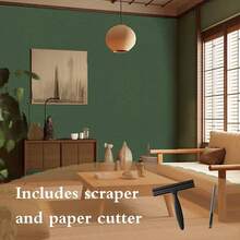 15.7" X 118" Black Silk Wallpaper Embossed Self Adhesive Peel And Stick Wallpaper Contact Paper Removable Waterproof Kitchen Vinyl Wrap Cabinet Furniture Textured Renter Friendly Wall Gift Paper - 深綠色 +工具 - 查看 8