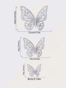 12/48/72Pcs 3D Hollow Butterfly Wall Sticker Cake Decor Toppers Wedding Decor Birthday Decor Living Room Home Decor Butterflies Stickers Gender Reveal Party Decor Wall Decor Room Decor Wall Stickers - Color - View 4
