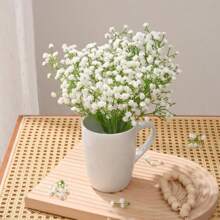 1 Stück/3 Stücke/5 Stücke weiße Schleierkraut Kunstblumen, gefälschter Schleierkraut-Strauß inklusive Plastikstängel, geeignet für Heimdekoration, Tischdekoration, DIY Blumenarrangements, Hochzeits- und Festparty-Dekorationen, Raumdekoration