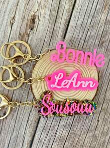 1 Custom Acrylic Keychain - 3D Name/Letter, Colorful Shiny Letter, Valentine's Day Gift, Backpack Tag, Women's Fashion Accessories Durable Glitter Key Chain, Cute Keychain Ornament, Glitter Effect, Bright Letter Customization, Personalization, Unique