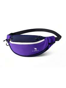 CAMEL CROWN 大容量健身斜挎胸包运动腰包 - 紫色 - 查看 2