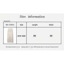 Women's Summer A-Line Skirt Long Crochet High Waist Skirt Maxi Stretchy Boho Hollow Out Flowy Lace Skirts For Travel, Beach, Shopping - 米色 - 查看 6