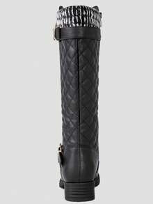 GLOBALWIN Women's Quilted Knee-High Fashion Dressy Riding Boots Fall Boots Holiday Season Winter Boots - 17YY01-7Đen - Xem 5