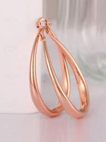 Pendientes de aro grandes y lisos dorados para mujer, accesorios de moda para fiestas, bodas y regalos de Navidad