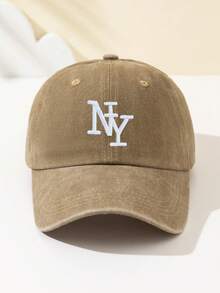 1pc Women's Overlapping NY Letter Embroidered Soft Top Baseball Cap, Fashionable & Personalized, Adjustable Fit, Suitable For Outdoor Sports, Travel, Camping, Gatherings, Vacation,Beach,Holiday - A - View 9
