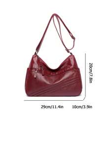 Weiluola Women's Vintage Crossbody Bag - Adjustable Strap, Multiple Pockets, Metal Zipper And Buckle Decor, Durable Fabric, Multifunctional Travel Wallet | Fashionable Minimalist Design | Refined Textured Surface
