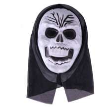 5 piezas Máscara de mascarada clásica, accesorios de broma de cara completa de color blanco puro, personaje de Halloween, props de fotografía de Set de roles, suministros divertidos para fiesta LARP, accesorio de actuación en el escenario, máscara, utilería, mascarilla divertida, disfraz, fantasma, masca aterradora