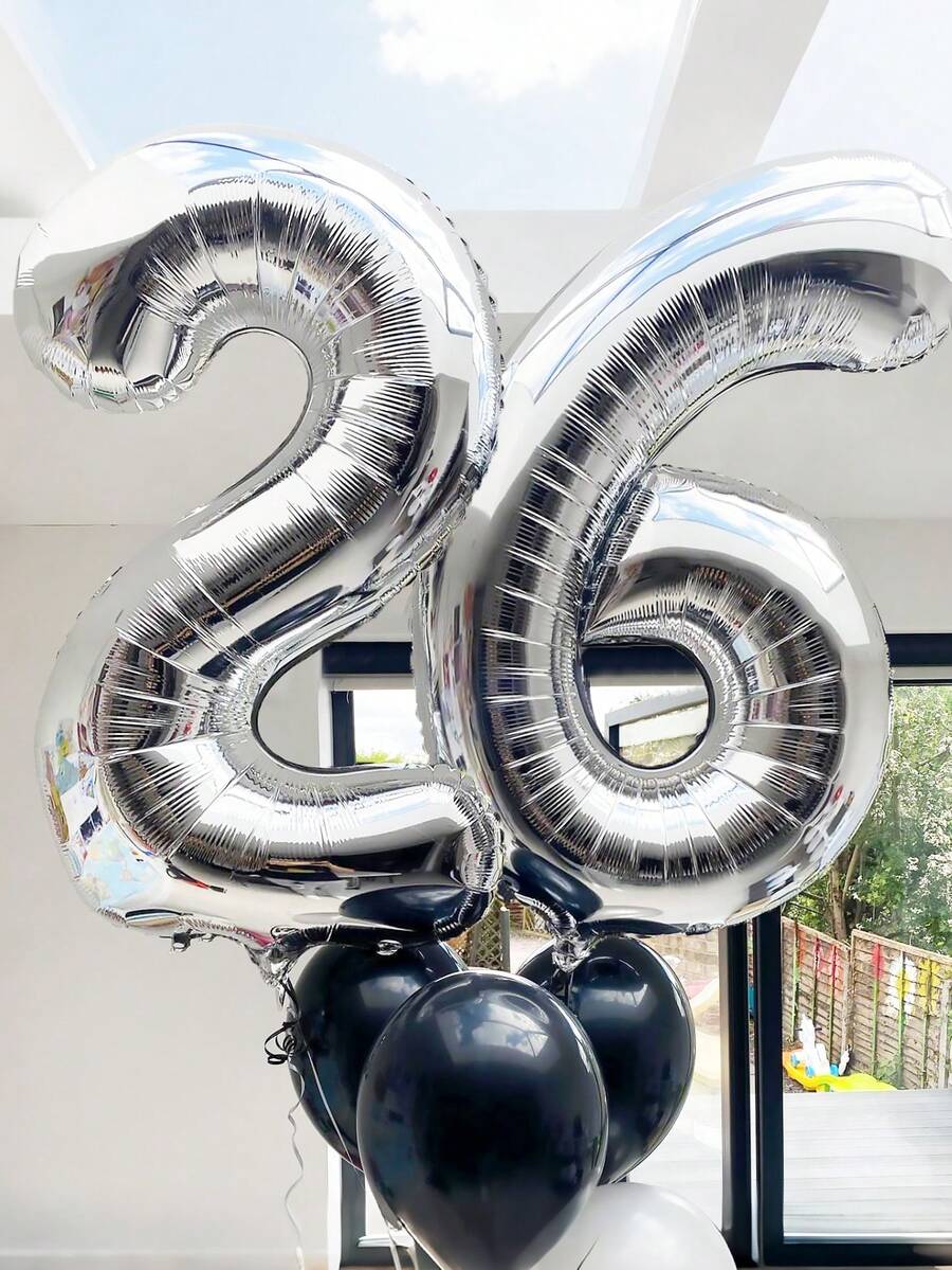 2 quả bóng bay Heli bạc khổng lồ 40 inch (khoảng 101,6cm), số lượng bóng bay lớn, thích hợp cho tiệc sinh nhật, trang trí sinh nhật, lễ kỷ niệm, kỷ niệm, trang trí tiệc, sinh nhật chủ đề bạc, tiệc tắm, chụp ảnh, họp mặt gia đình, năm mới