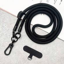 120cm Metal Hook Mobile Phone Lanyard Strap With Adjustable Pad, Crossbody Phone Holder