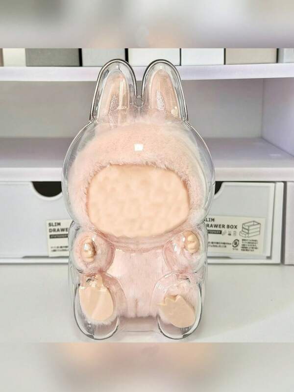 1/2/3/4pcs For LABUBU Figurine Clear Protective Case, Transparent Hanging Storage Box, Plastic Protective Shell. Suitable For: Plush Toys, Ceramic Figurines, Doll Accessories (Doll Not Included, Hanging Hook Sent Randomly)