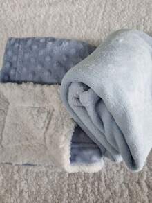 Kit 2 Items For Baby Girl Boy Blanket + Plain Microfiber Blanket Maternity Exit Blanket - Azul de doble cara + Azul liso - Ver 4