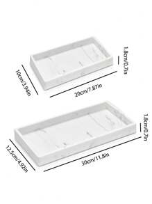 2 Packungen weiße Marmor Silikon Badezimmer Waschtisch Schmuckablage Rechteckig Set, bruchsichere flexible Badezimmer Ablage für Ketten, Schmuck, Kerzen, Make-up, Parfüm, Schlüssel, Seifenspender, Aufbewahrung/Organisation für Damen, Reise-Essentials, Rückkehr in den Studentenwohnheim