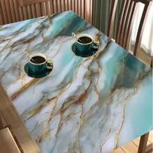 1pc Green Jade Gold Marble Pattern Wallpaper, PVC, Waterproof And Stain-Resistant, Suitable For Decorating And Renewing Kitchen, Bedroom, Living Room, Furniture And Countertops