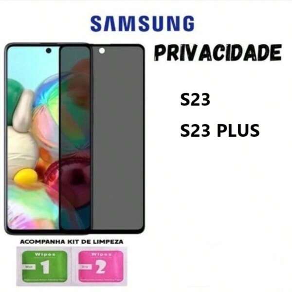 Kit 3 Película Vidro 3D Privacidade Anti Spy Tela Para S23 S23 PLUS