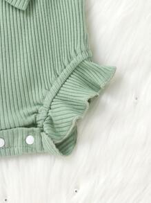 2pcs Set Casual Elegant Sweet Cute Baby Girl Romper, Soft Breathable Solid Color Hollow Lace Tassel Trim Dress Bodysuit And Headband Set