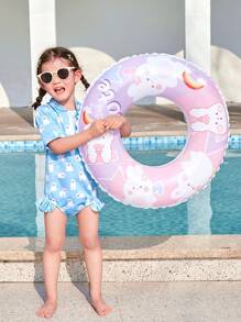 1 pieza Flotador de natación con forma de panda para niños, círculo inflable de dibujos animados para debajo del brazo para principiantes, equipo de natación de verano lindo y flotante