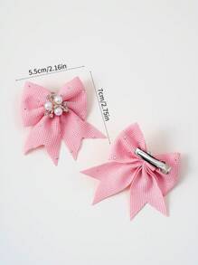 8 pièces/set Barrettes à cheveux avec nœud, strass colorés et faux perles pour filles. Barrettes simples et mignonnes, épingles à cheveux convenant pour la saison scolaire et l'usage quotidien. Choix de cadeau idéal. Pinces à cheveux, accessoires de cheveux avec nœud, accessoires de fête