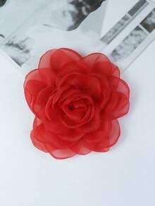 Handmade Exaggerated Multi-Layer Rose Tulle Flower Brooch, Hair Clip, Hat, Clothing Decoration For Women - Camellia - View 22