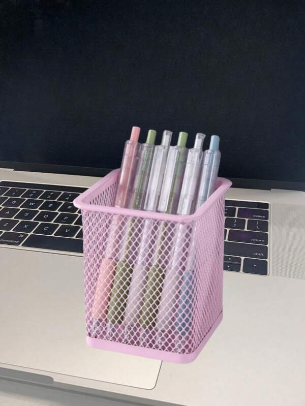 1pc Square Iron Hollow Pen Holder