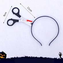 Halloween Headpiece - Plastic Knife, Axe, Scimitar And Scissors Horror Accessories, Suitable For Zombie Theme Costume Party And Back To School Season - Multicolor - View 16